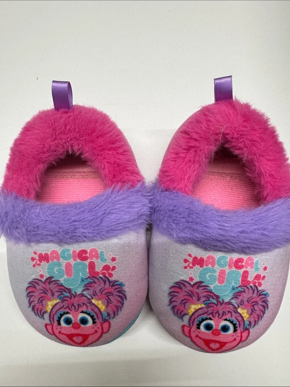 *5/$25* or *3/$15* Toddler Abby Cadabby Magical Girl Purple & Pink Furry Slipper